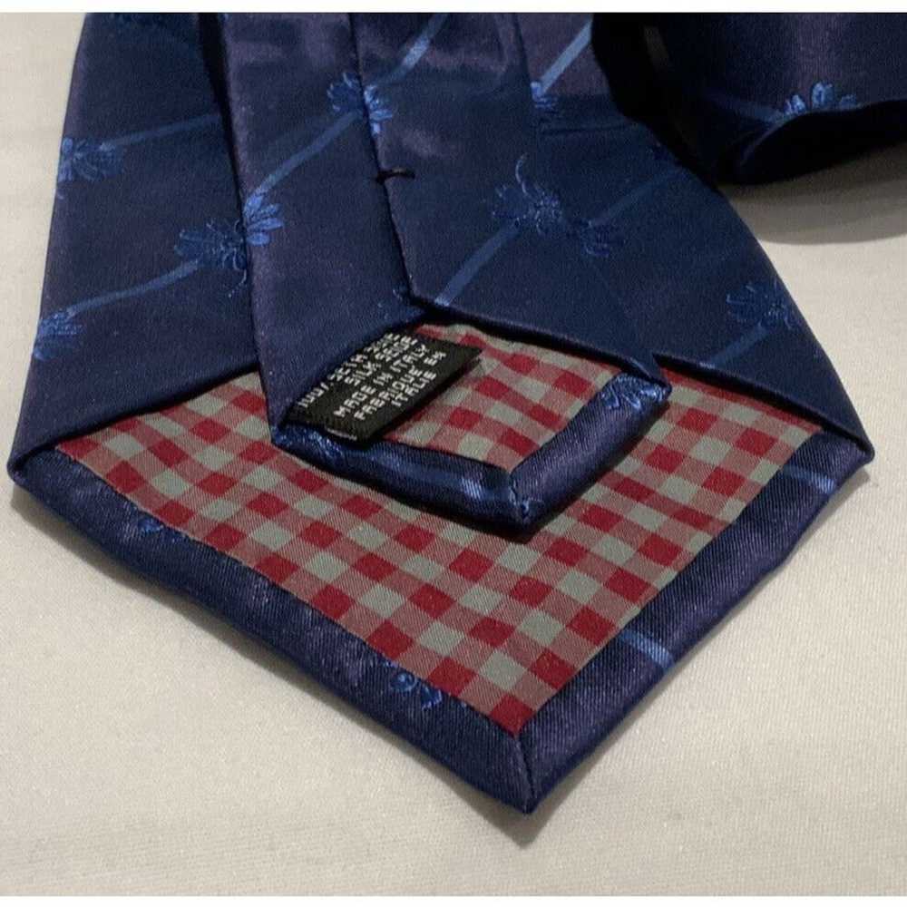 Kenzo KENZO HOMME Blue Striped Floral Silk Tie IT… - image 3