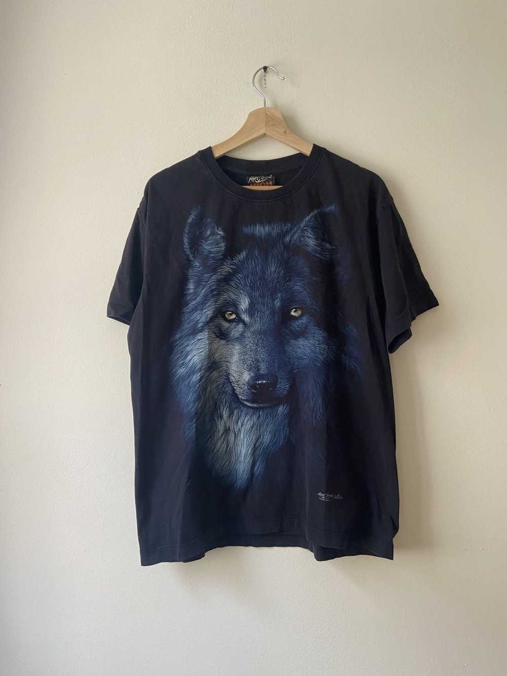 Art × Vintage Vintage 90’s Wolf animal nature art… - image 1