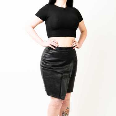 Shape Black Vinyl Bodycon Skirt