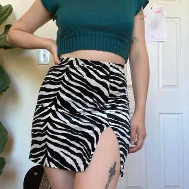 Other 90s velvet zebra skirt - image 1