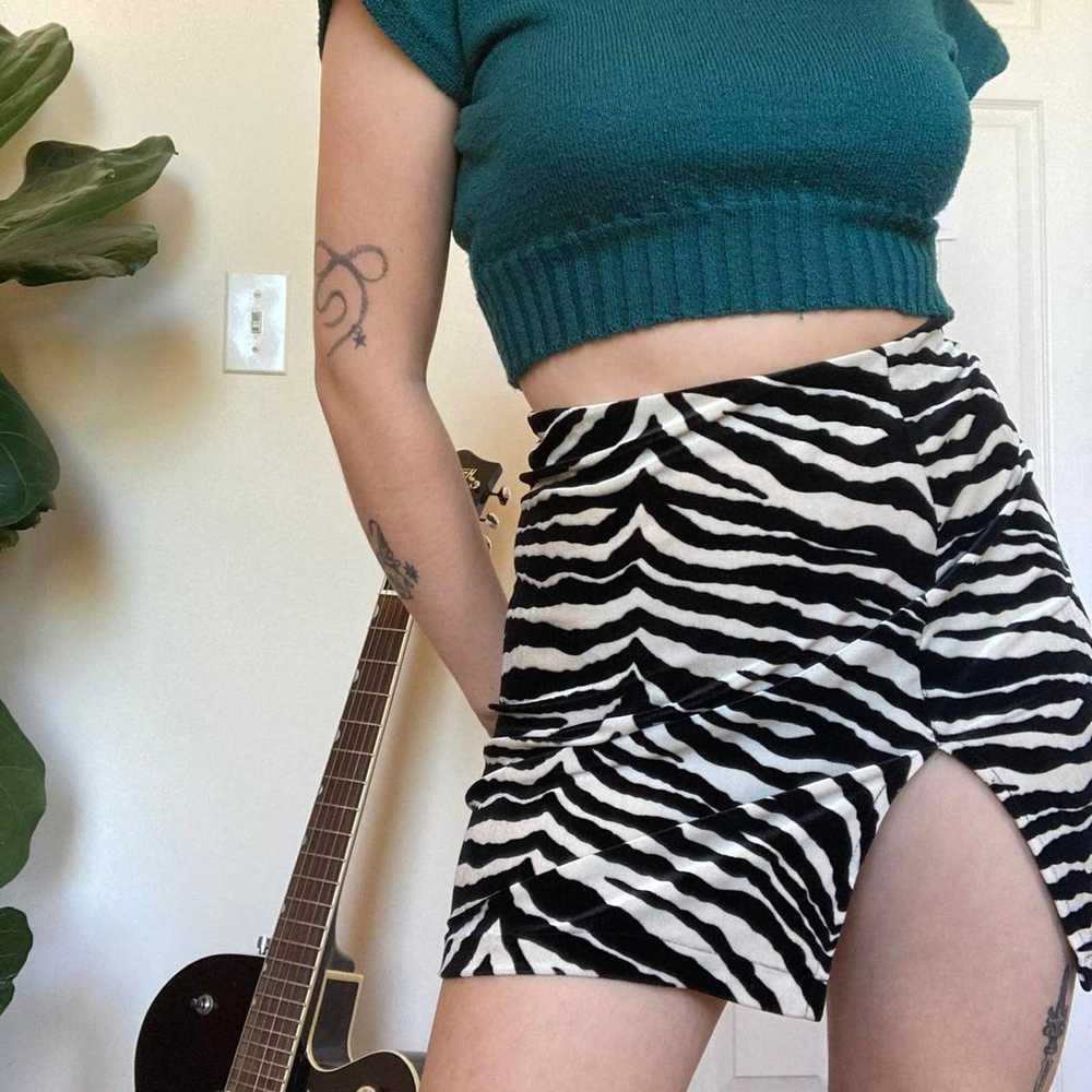 Other 90s velvet zebra skirt - image 2