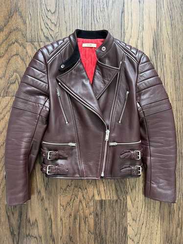 Celine Floral Leather Biker Jacket at 1stDibs