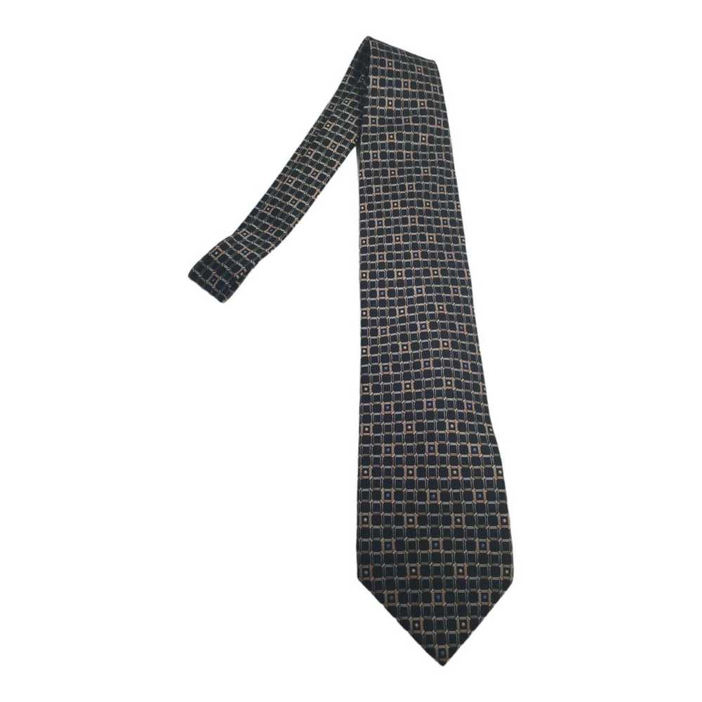 Zilli ZILLI PARIS Black Geometric Silk Tie Hand M… - image 11