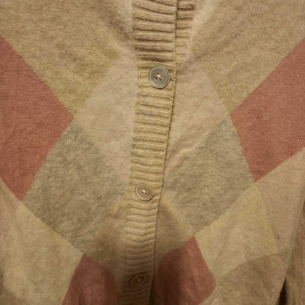 J.Crew Talbot's Pink Argyle crop cardigan sweater… - image 4