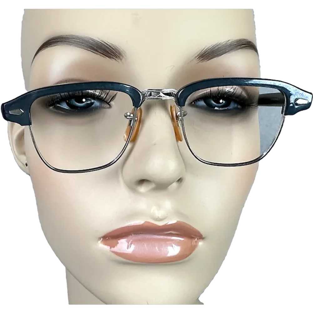 1950s Deadstock Gray Browline Eyeglass Frames, G-… - image 1