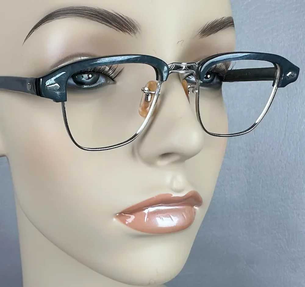1950s Deadstock Gray Browline Eyeglass Frames, G-… - image 2