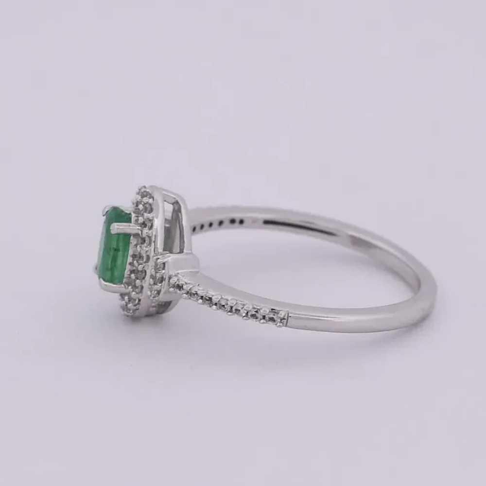 Vintage 10K Emerald, White Sapphire and 0.02 CTW … - image 4