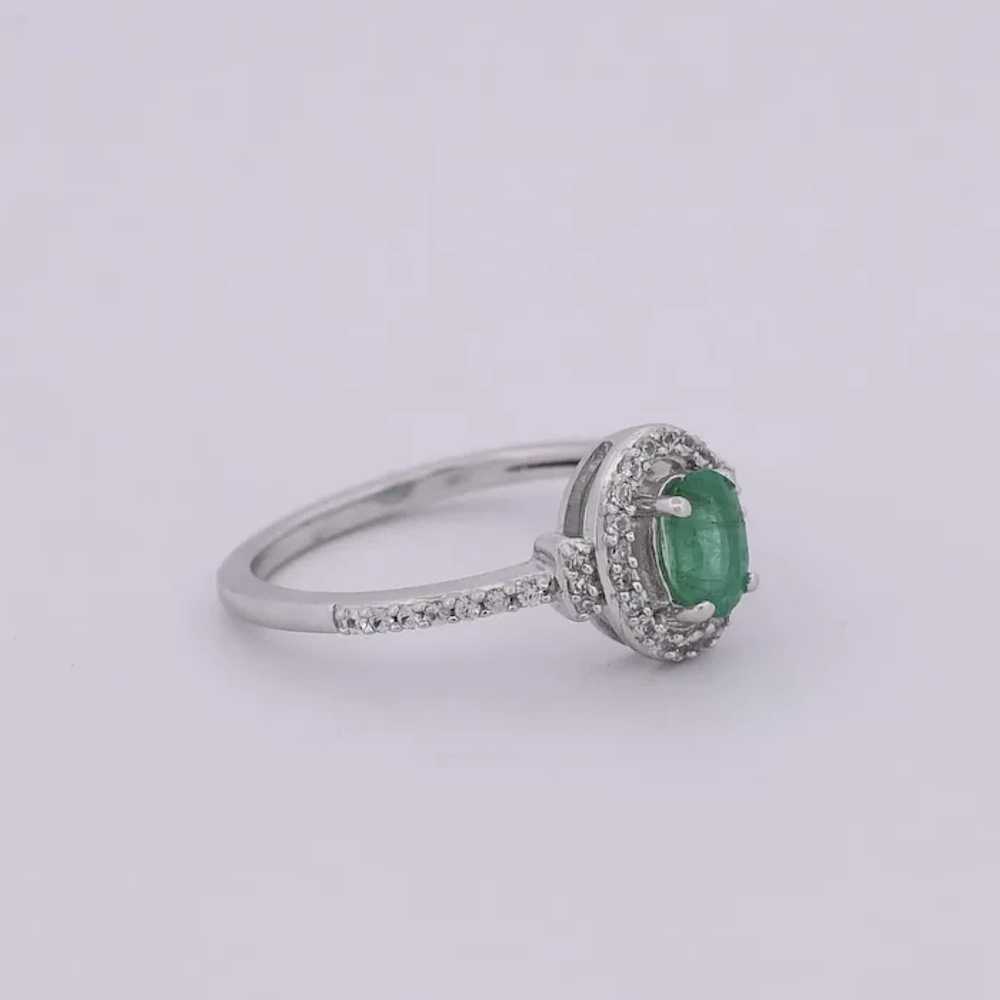 Vintage 10K Emerald, White Sapphire and 0.02 CTW … - image 5