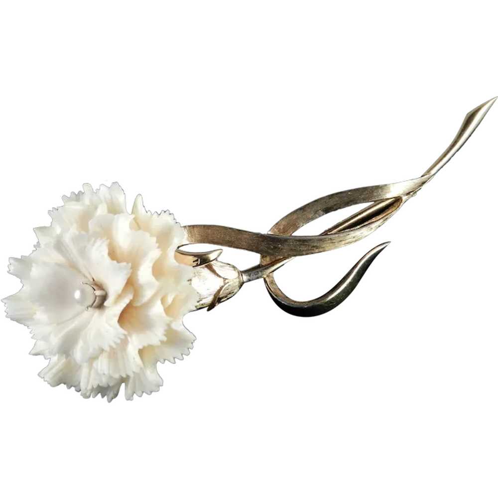 Marcel Boucher Long Stemmed Carnation Flower Faux… - image 1