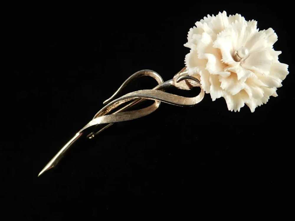 Marcel Boucher Long Stemmed Carnation Flower Faux… - image 3