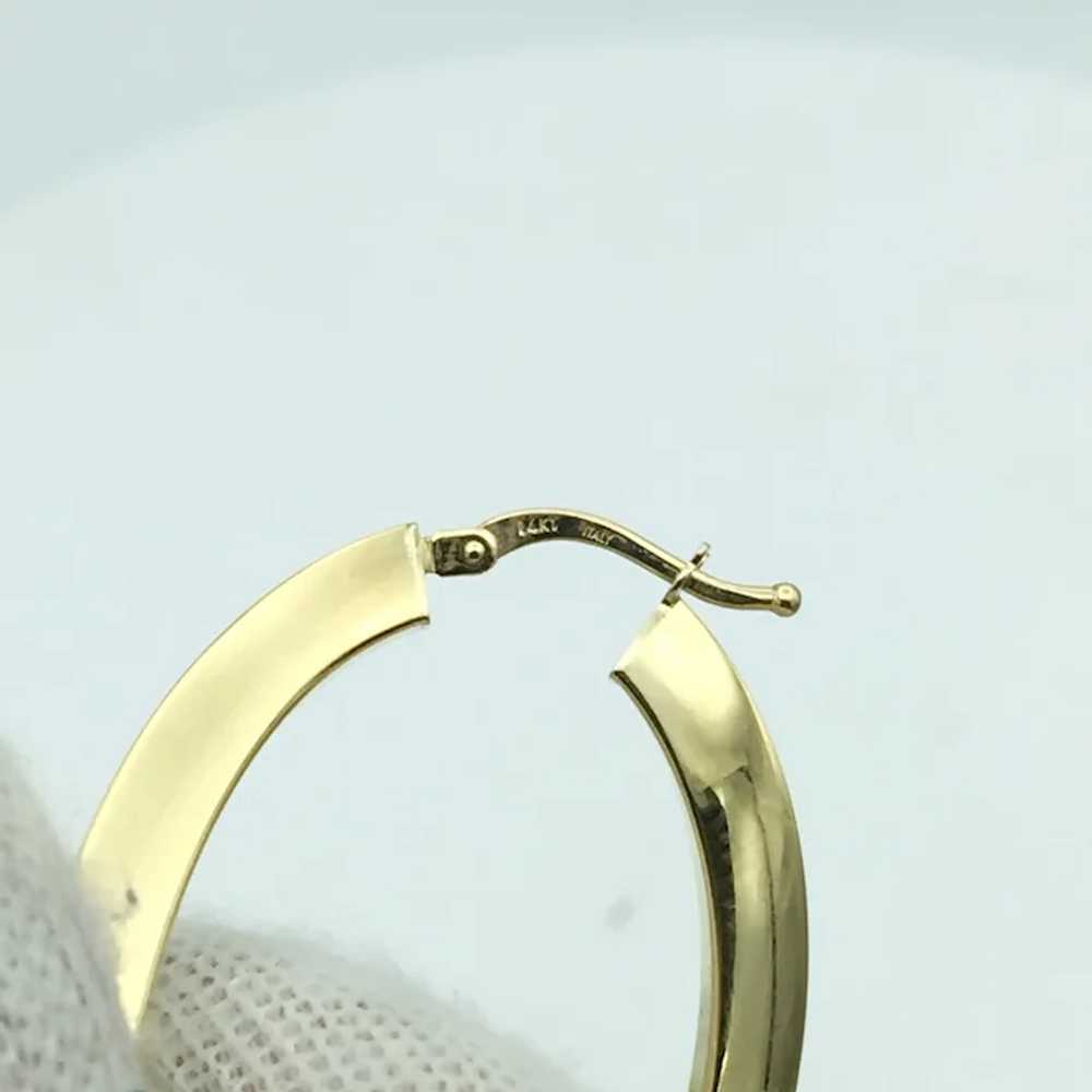 14K Gold Twisted Hoop Earrings - image 4