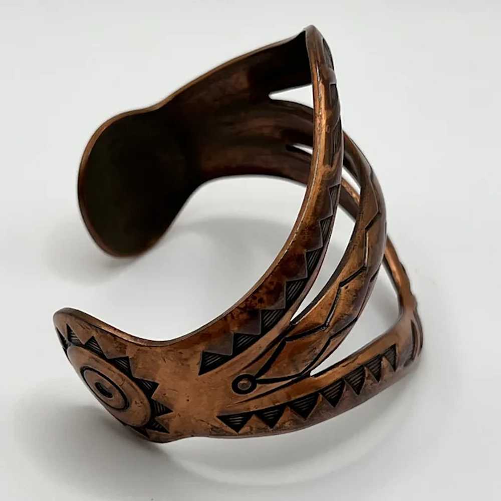 Vintage Southwestern Copper Cuff Bracelet - image 3