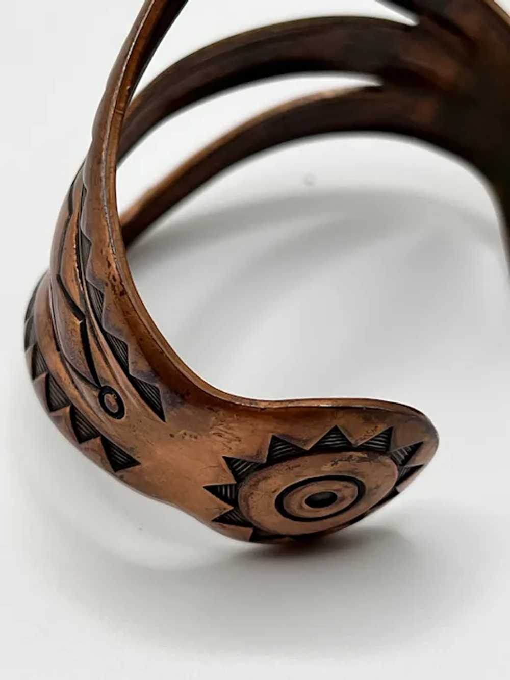 Vintage Southwestern Copper Cuff Bracelet - image 5