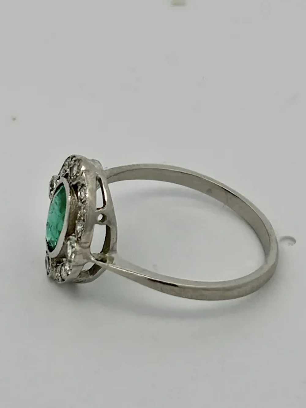 Antique Art Deco Emerald & Diamond Ring Platinum - image 5