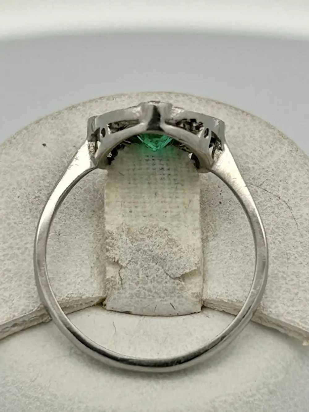 Antique Art Deco Emerald & Diamond Ring Platinum - image 6