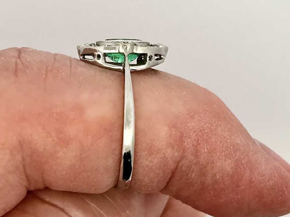 Antique Art Deco Emerald & Diamond Ring Platinum - image 7