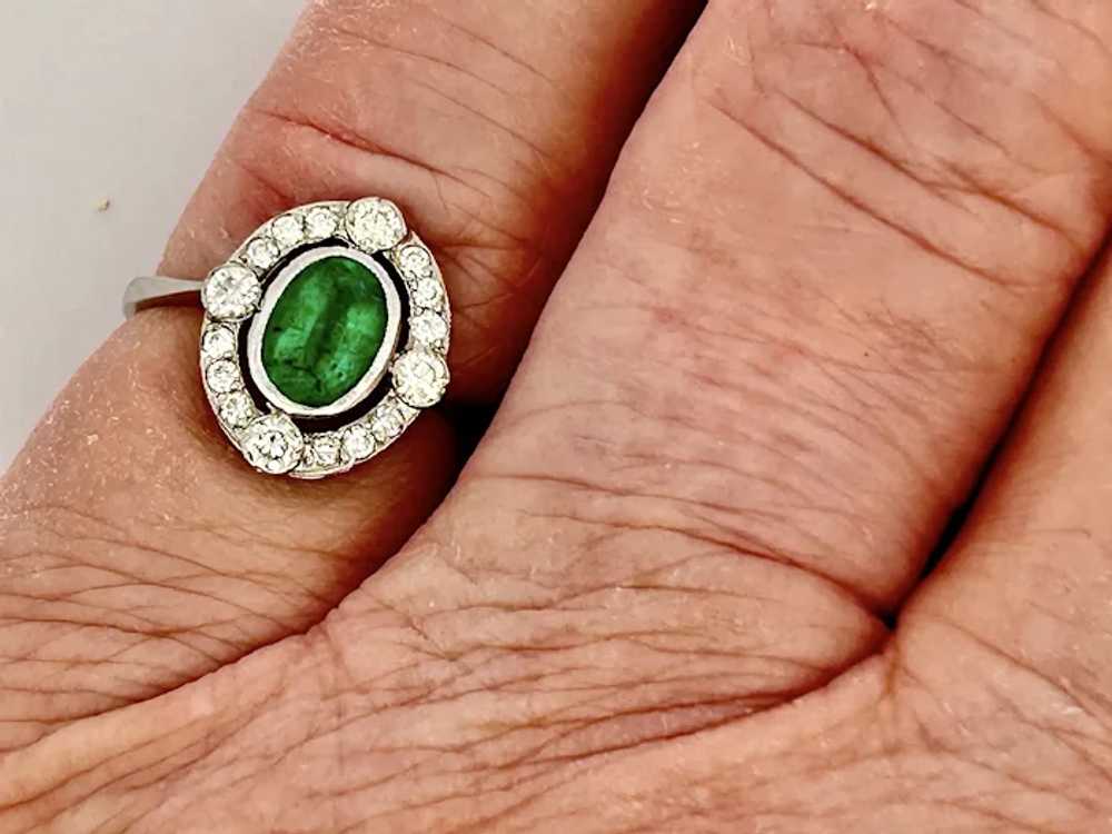 Antique Art Deco Emerald & Diamond Ring Platinum - image 8