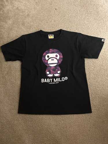 A BATHNIG APE BAPE KIDS BABY MILO BASEBALL SHIRT 2J30332002 White / Gray  NEW