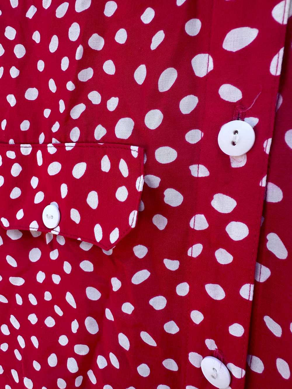 Red with White Polka Dots Dress by Sybil Californ… - image 2