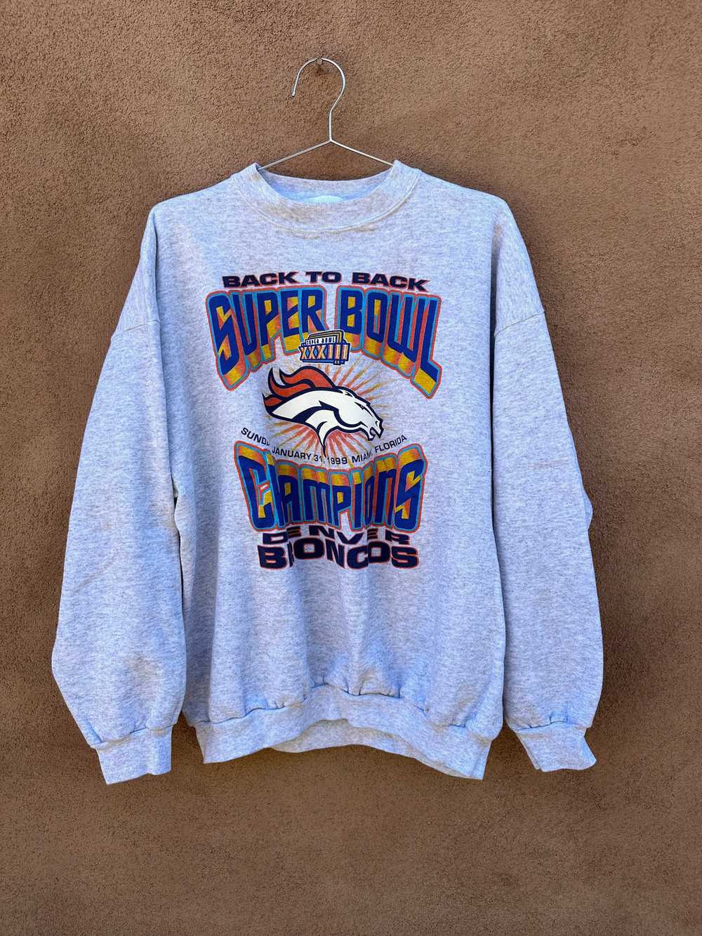 Heather Gray Denver Broncos Back 2 Back Sweatshirt - image 1