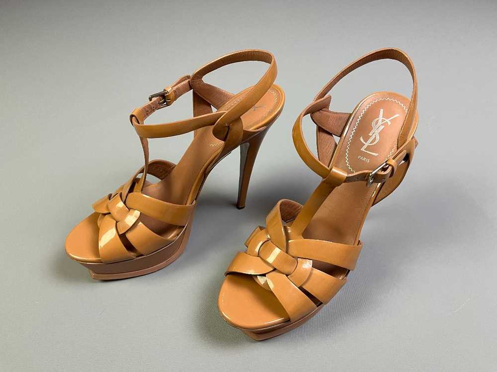 YSL NUDE PATENT LEATHER STRAPPY HEELS WRAP AROUND… - image 3