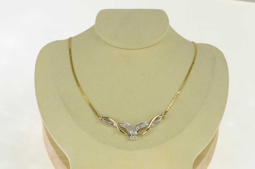 14K 0.75 Ctw Diamond Chevron Loop Chain Necklace … - image 5