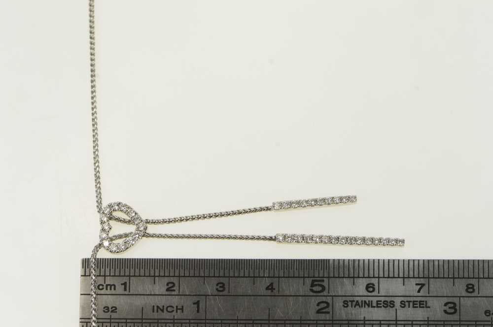 18K 0.75 Ctw Diamond Heart Lavalier Bar Necklace … - image 4