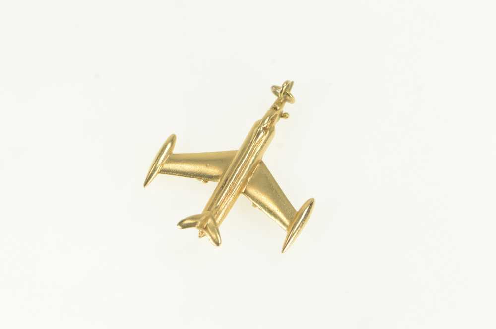 14K 3D Articulated Vintage Air Plane Travel Charm… - image 1