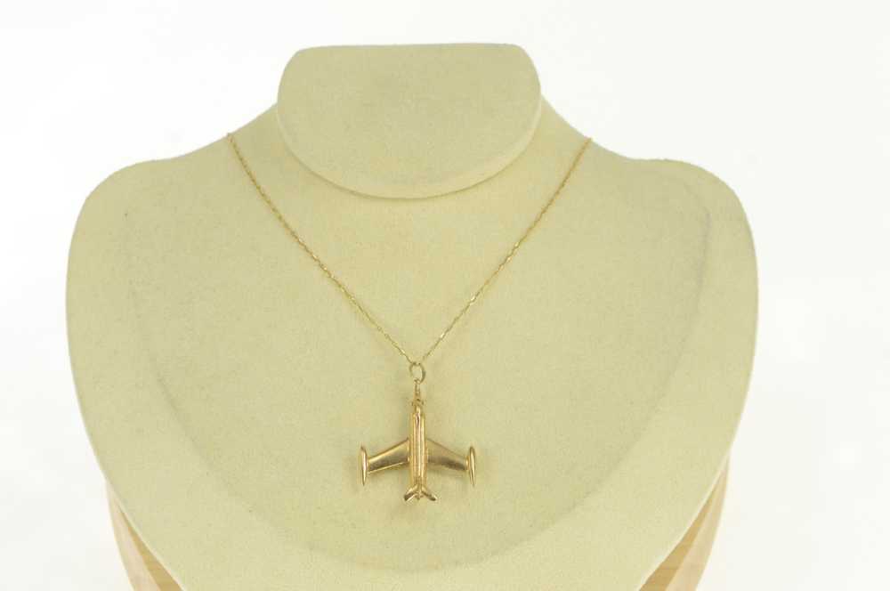 14K 3D Articulated Vintage Air Plane Travel Charm… - image 5