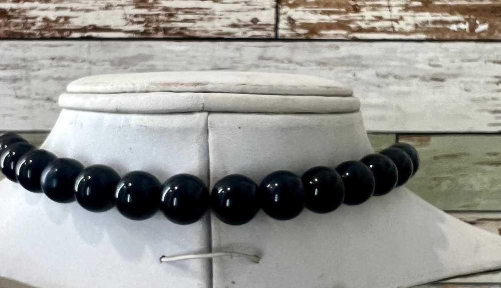60’s Black Lucite Bead With Mix Metal Opera Style… - image 5
