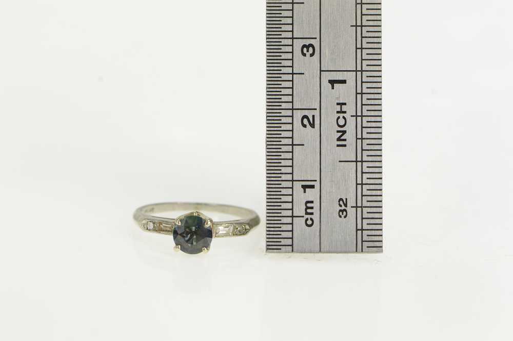 Platinum 0.55 Ctw Sapphire Diamond Engagement Rin… - image 4