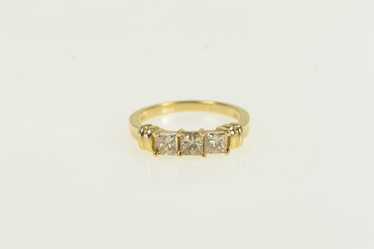 14K 1.00 Ctw Princess Diamond Engagement Ring Yel… - image 1