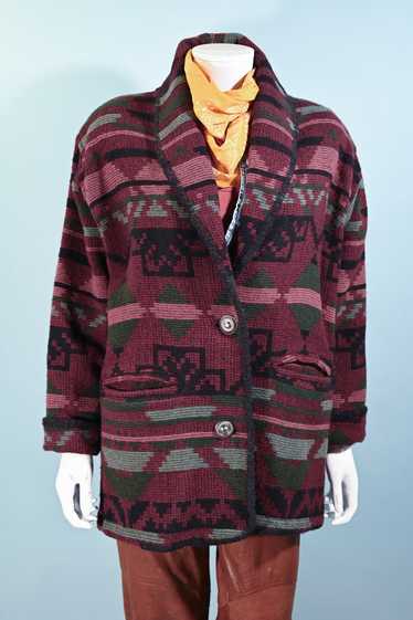 80s Eddie Bauer Southwestern Jacket, Wool Oversize