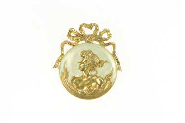 14K Art Nouveau Cloisonne Enamel Ornate Pendant/P… - image 1