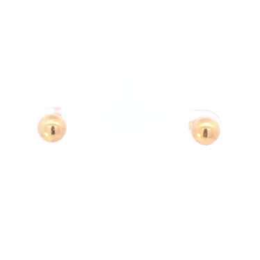 14K 6.8mm Round Vintage Ball Sphere Stud Earrings… - image 1