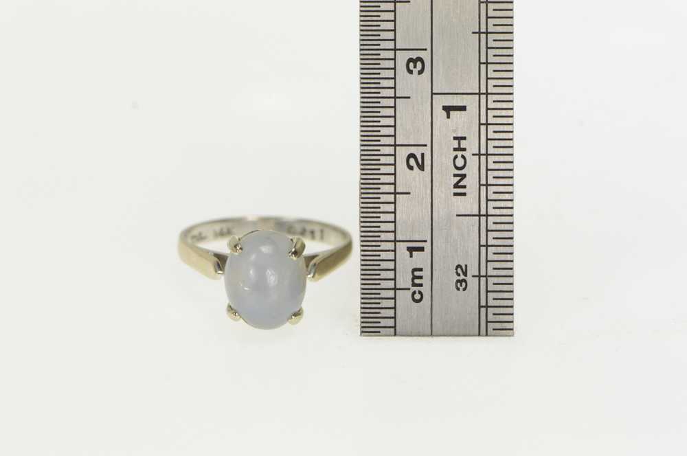 14K Oval Moonstone Cabochon Vintage Ring White Go… - image 4