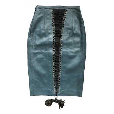 John Richmond Leather mid-length skirt - image 1
