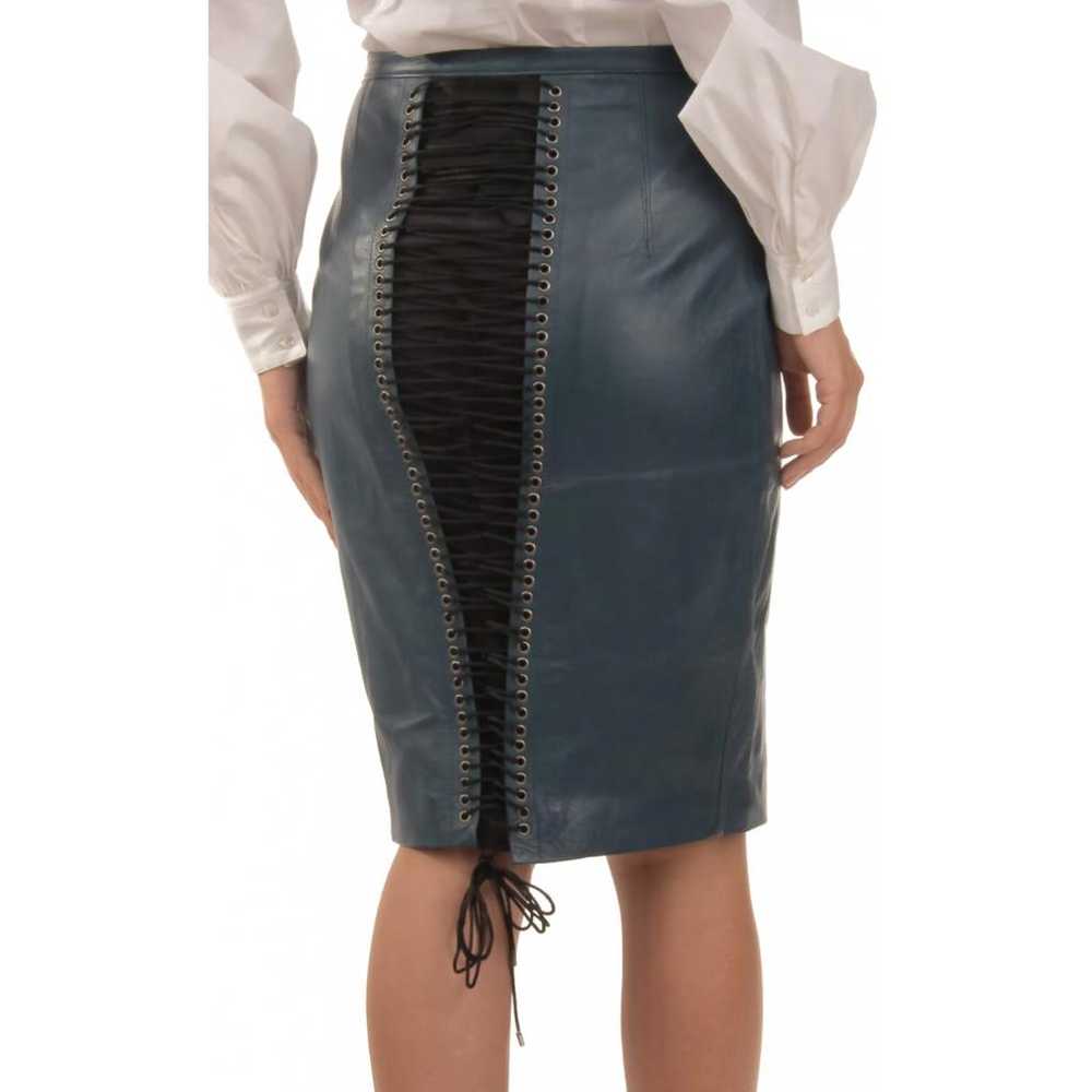 John Richmond Leather mid-length skirt - image 4