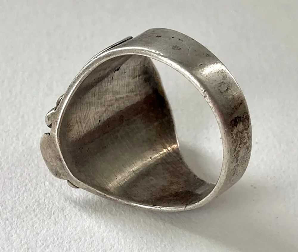 Sterling Balinese Style Amber Unisex Ring Size 10… - image 4