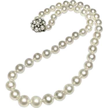 7 to 10mm Cultured Pearl, Diamond, and 14k White … - image 1