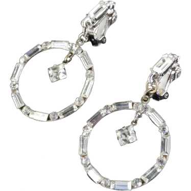 Bogoff Rhinestone Dangle Earrings