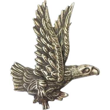 Old detailed sterling silver flying Eagle bird bro