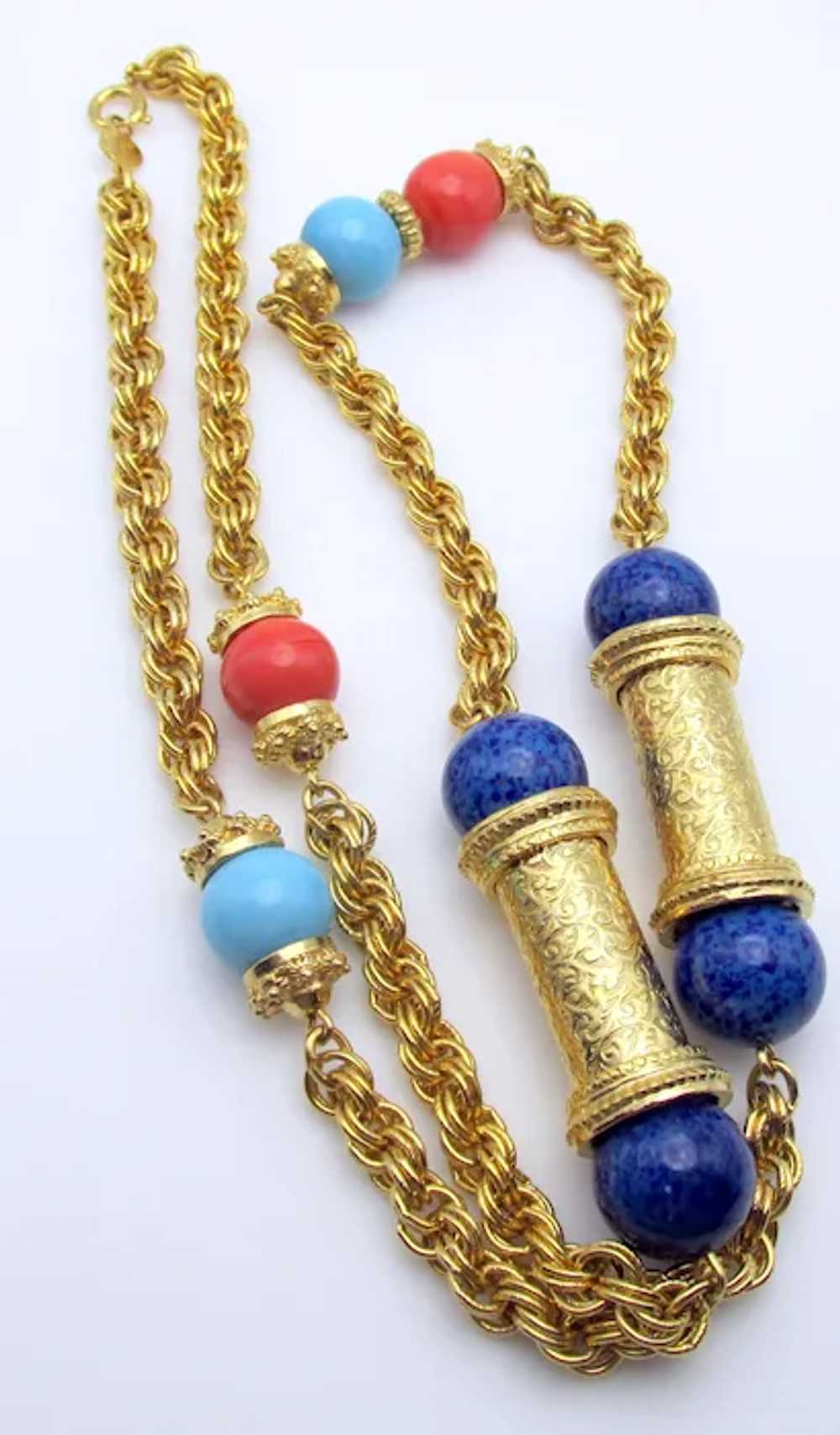 Classic Accessocraft NYC Faux Lapis, Turquoise, C… - image 3