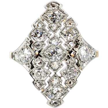 Art Deco Mine Cut Diamond Ring