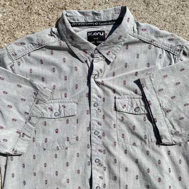 KAVU Mens Kavu Pearl Snap Embroidered Button Up Co
