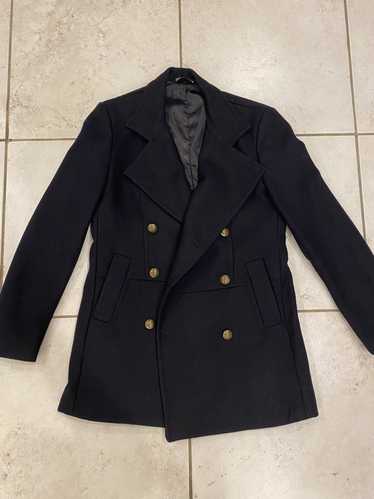 Zara Zara Navy Pea Coat Men Size Medium