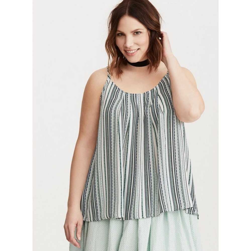 Other Torrid Womens 0X Green Striped Sleeveless P… - image 1