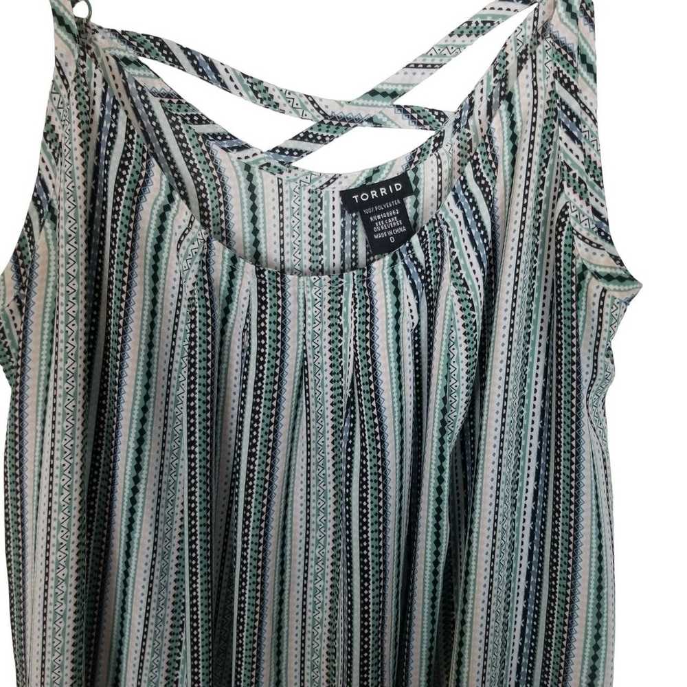 Other Torrid Womens 0X Green Striped Sleeveless P… - image 3