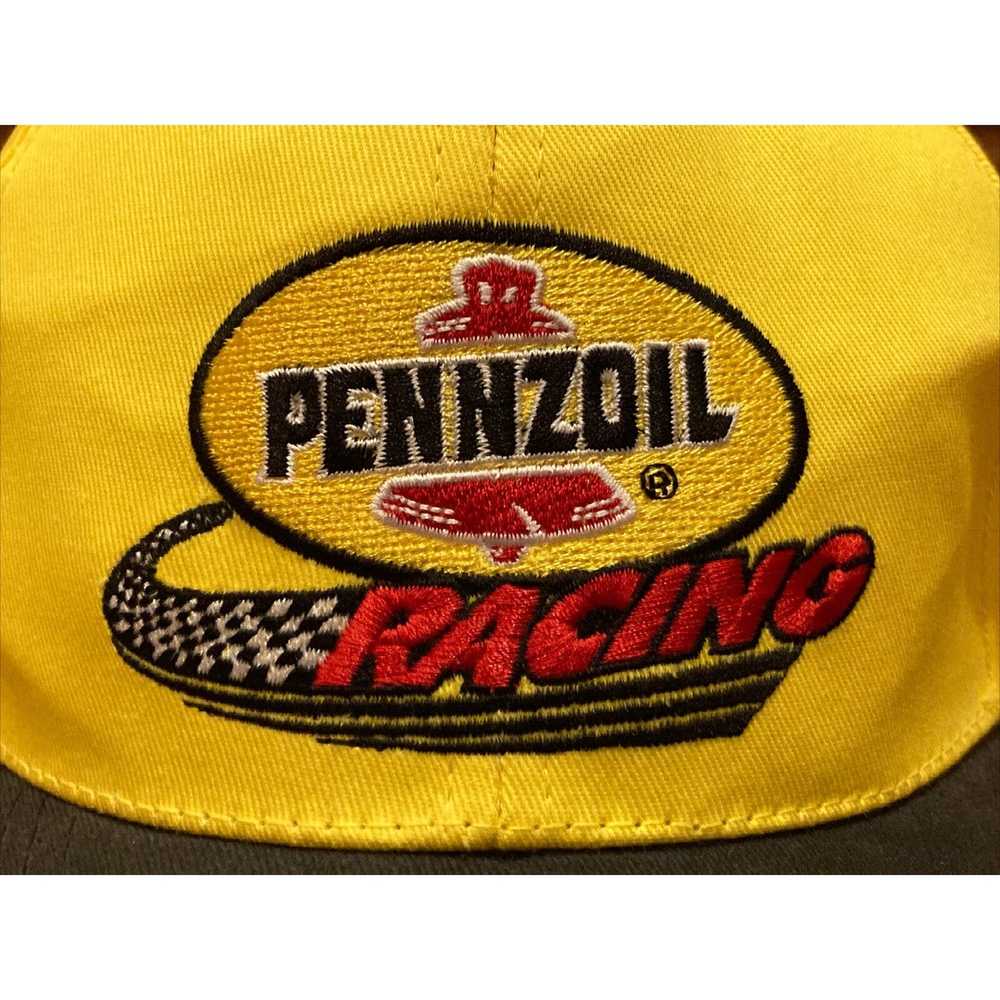 Vintage Pennzoil Racing Embroidered Hat Yellow Bl… - image 2