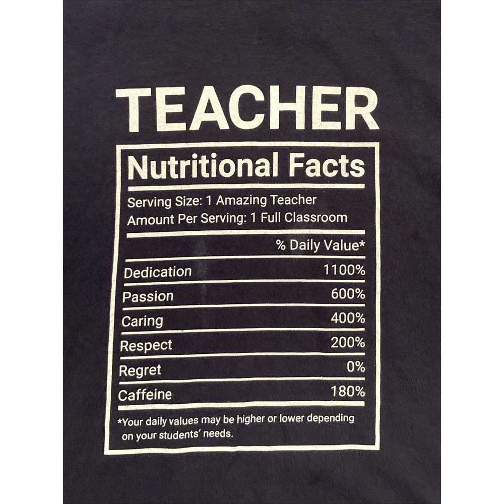 Gildan TEACHER Nutritional Facts Funny Graphic Bl… - image 2